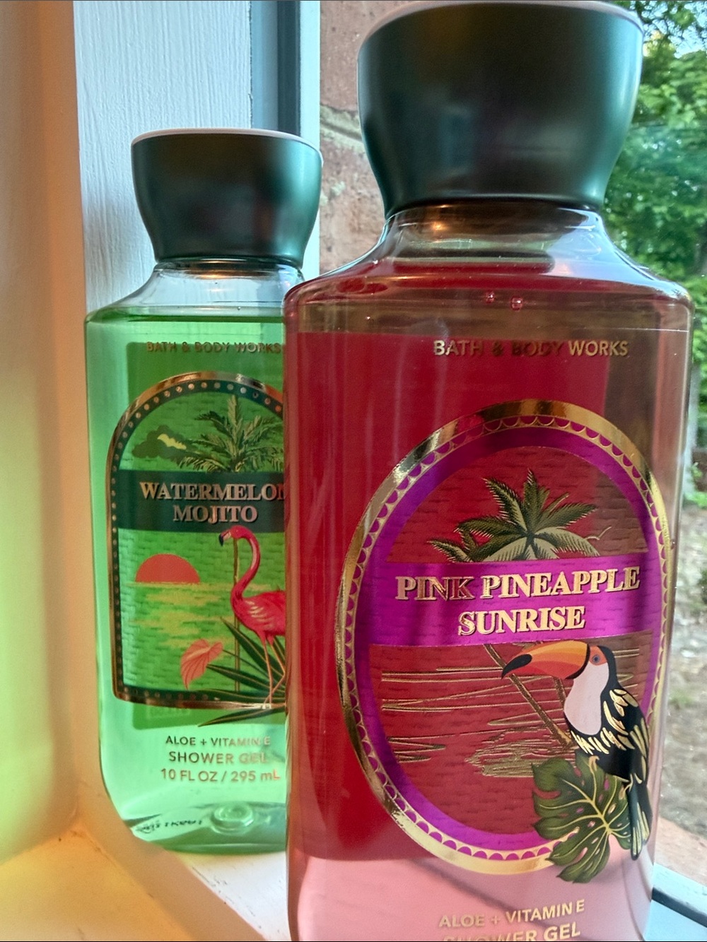 Duo- Bath & Body Works Pink Pineapple Sunrise and Watermelon Mojito Shower Gel